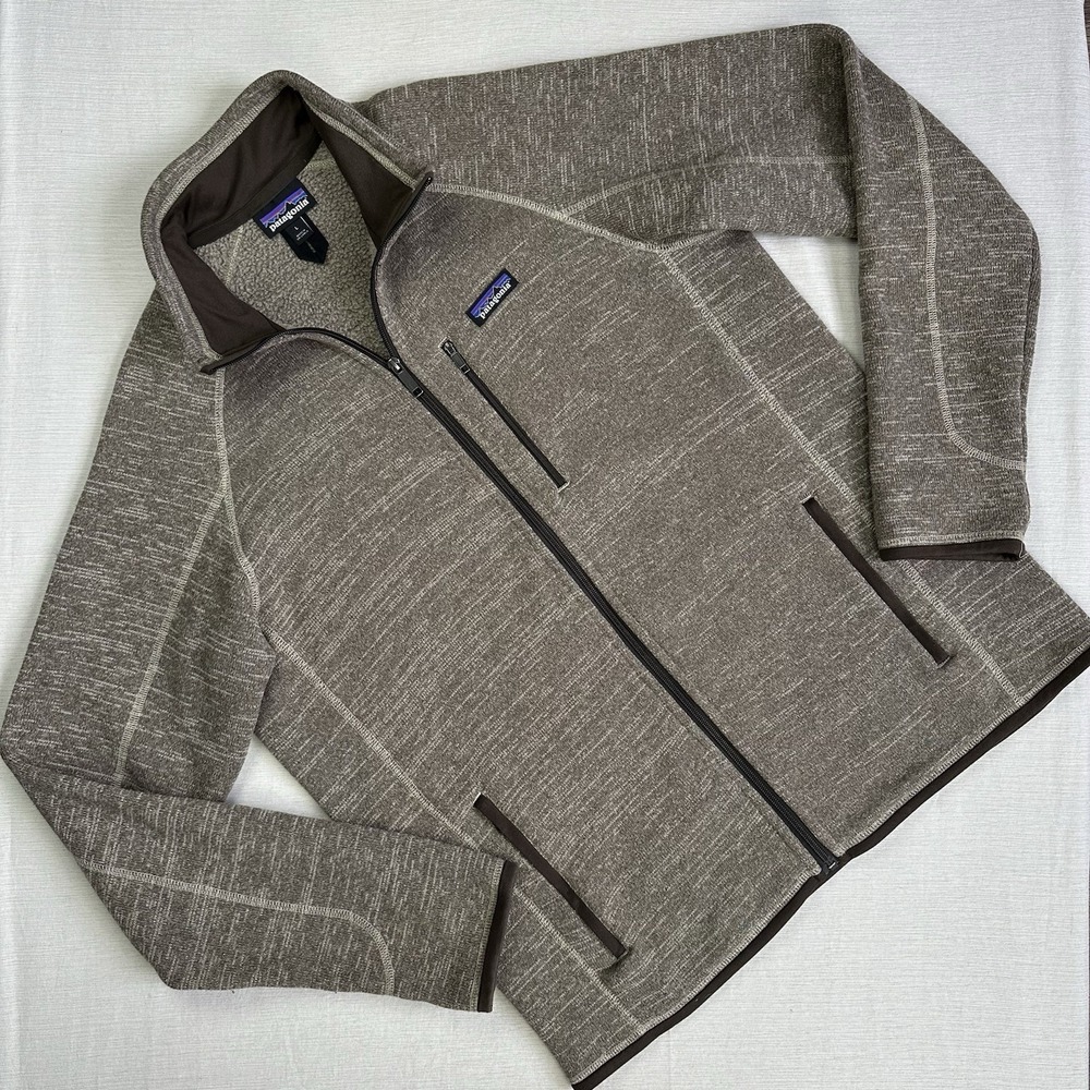Patagonia Better Sweater Full Zip Pullover Men Large Brown Tan Gorpcore Preppy